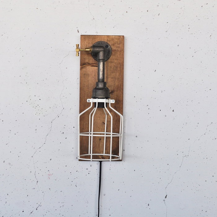 Opviq Lámpara de pared de madera maciza Madera y Negro Opviq Lámpara de pared de madera maciza Madera y Negro